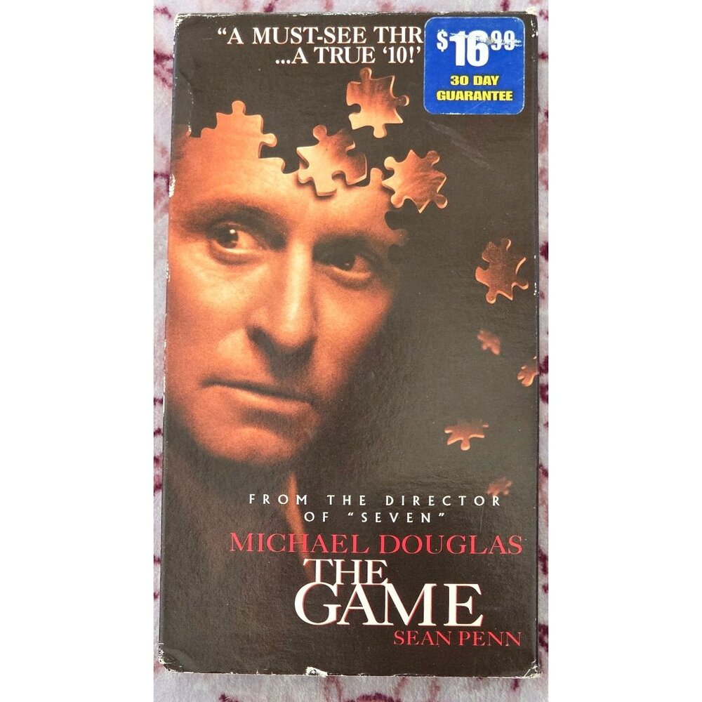 The Game (VHS 1997 Closed Captioned) Michael Douglas Sean Penn Suspense Thriller